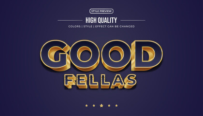 Elegant Blue and Gold Text Style with 3d Effect