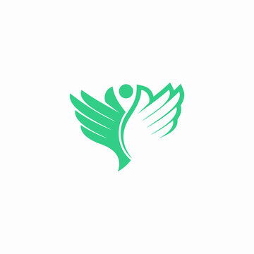 wings hand logo abstract illustration