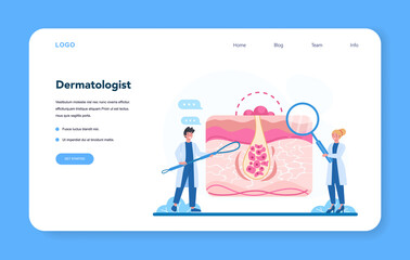Dermatologist web banner or landing page. Dermatology specialist