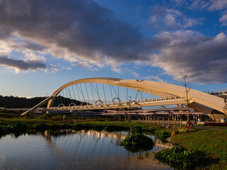 Sunny view of the Yangguang Bridge at Xindian District