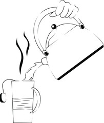 a person pours hot water into a Cup