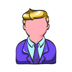 Businessman icon in color drawing. Business office finance