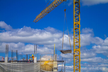 construction site and crane