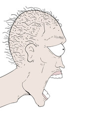 Design of crazy expression illustration