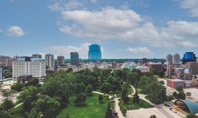 London Skyline from downtown in Victoria Park