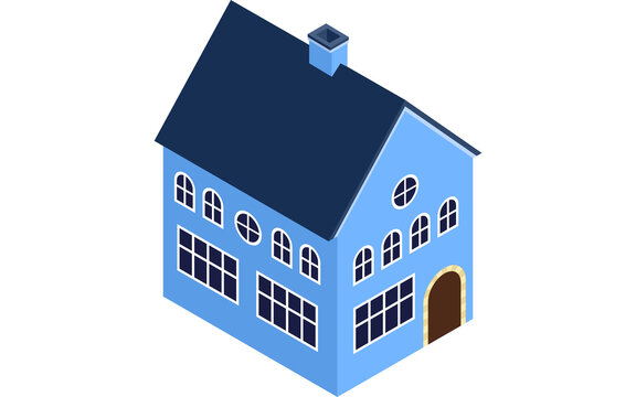 recommend clip art: 街の風景素材　洋風の一軒家　アイソメトリック