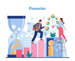Financial advisor or financier concept. Business character