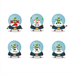 Snowball with tree cartoon character with nope expression