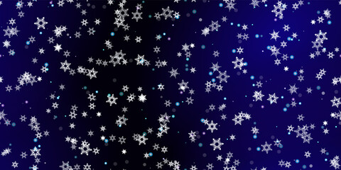 Falling Snowflakes seamless pattern flying snow