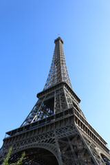 Paris Eiffel Tower with Blue Sky