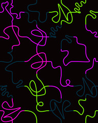 Abstract linear vector pattern made with seamless thin wavy lines