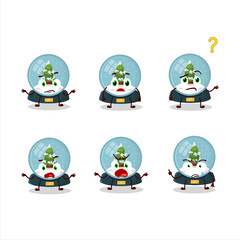 Cartoon character of snowball with tree with what expression