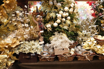 Decorazioni per il Natale, texture natalizia con renne neve Babbo Natale e palle di Natale
