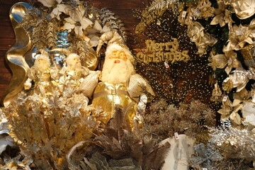 Decorazioni per il Natale, texture natalizia con renne neve Babbo Natale e palle di Natale
