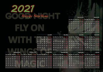 Calendar for 2021