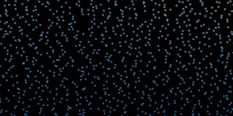 Dark BLUE vector template with neon stars.