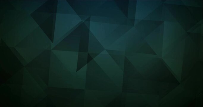 4K looping dark green video with polygonal shapes. Abstract holographic concept in motion style. Slideshow for web sites. 4096 x 2160, 30 fps. Codec Photo JPEG.