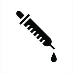 Eye Dropper, Medicine Pipette. Flat Vector Icon illustration. Simple black symbol on white background. eps 10