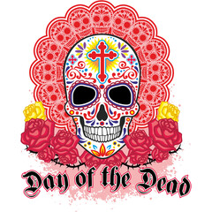 mexican skull, Day of the Dead, vintage design t shirts