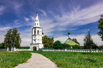 Sightseeing in the city of the golden ring of Russia - Suzdal. Historical architecture and building elements. Tourism.