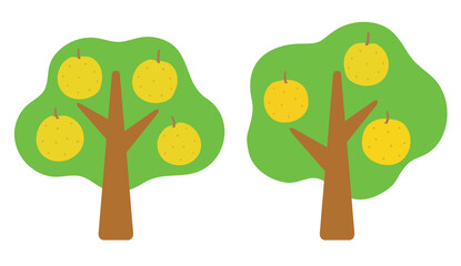 並んだ2本の梨の木