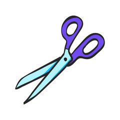 Scissor icon in color drawing. Tailor dressmaker fashion couture