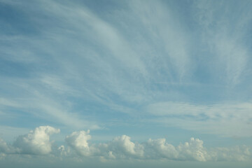 Fototapeta na wymiar Blue sky with beautiful clouds, space for text