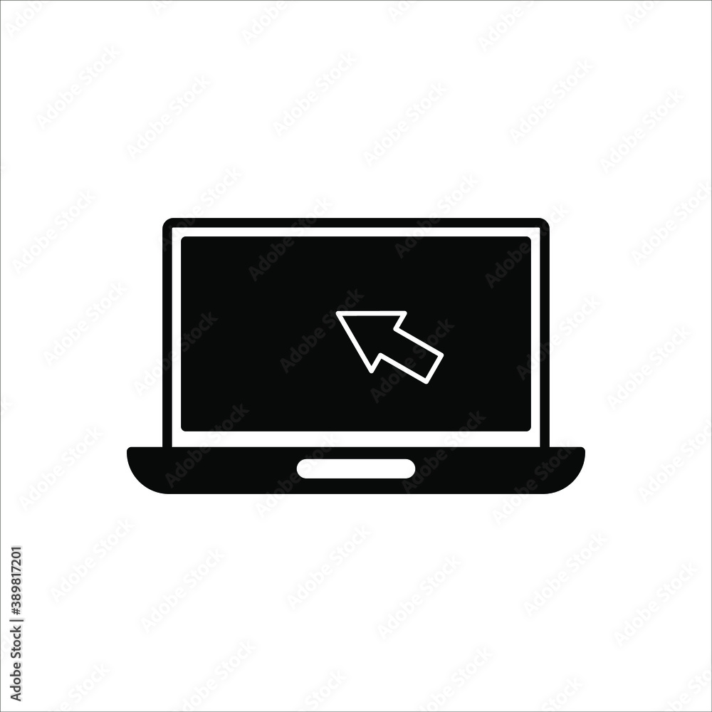 Poster laptop with pointer or cursor icon isolated. vector eps 10