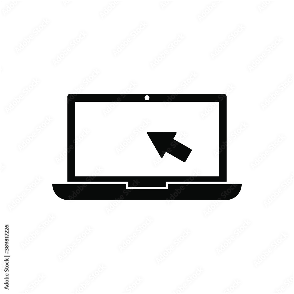 Poster laptop with pointer or cursor icon isolated. vector eps 10