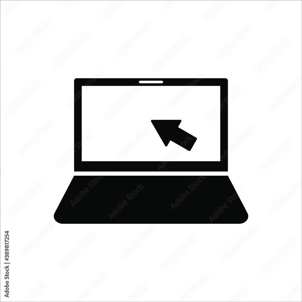 Poster laptop with pointer or cursor icon isolated. vector eps 10