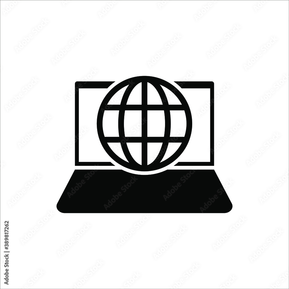 Poster laptop with pointer or cursor icon isolated. vector eps 10