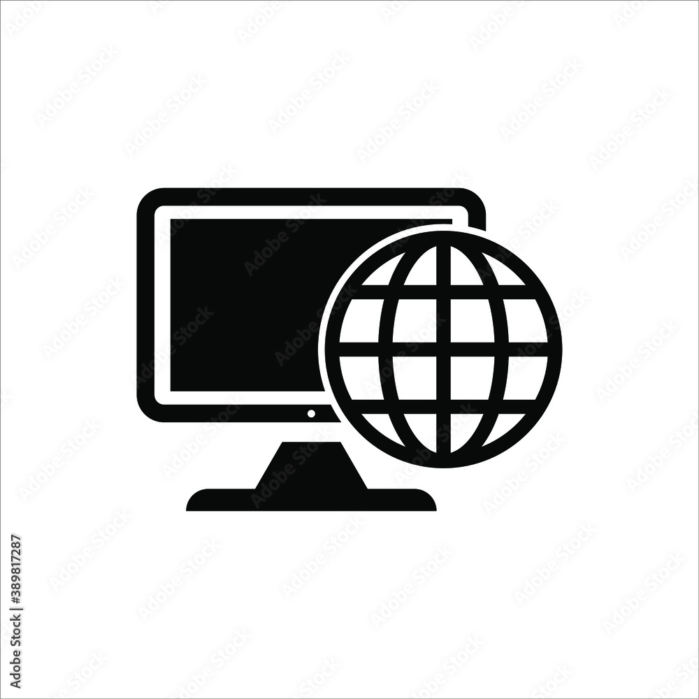 Poster laptop with pointer or cursor icon isolated. vector eps 10