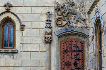 An ancient door from Sturdza Castel, Miclauseni, Romania
