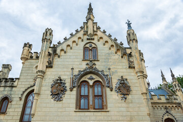 Fototapeta na wymiar The facade of the Sturdza Castle from Miclauseni, Romania