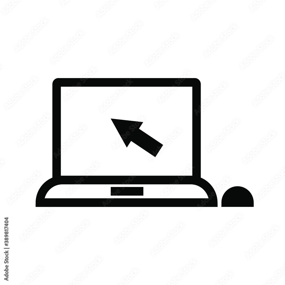 Poster laptop with pointer or cursor icon isolated. vector eps 10