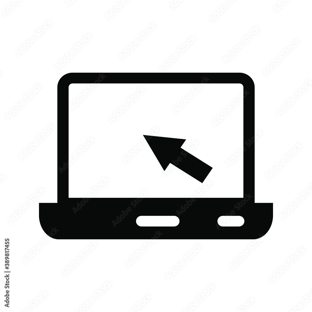 Poster laptop with pointer or cursor icon isolated. vector eps 10