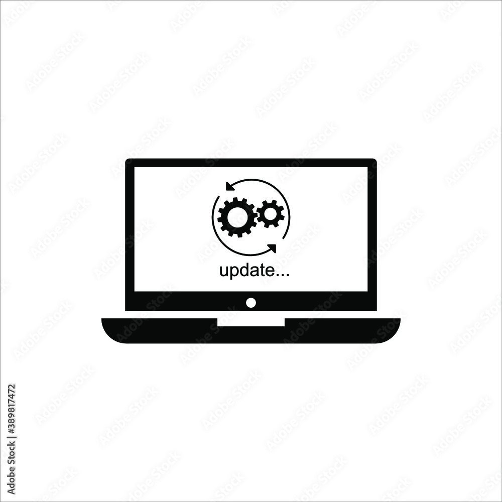 Poster laptop with pointer or cursor icon isolated. vector eps 10