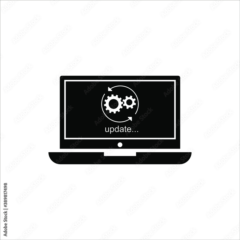 Poster laptop with pointer or cursor icon isolated. vector eps 10