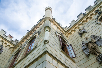 The towers of the Sturdza Castle from Miclauseni, Romania