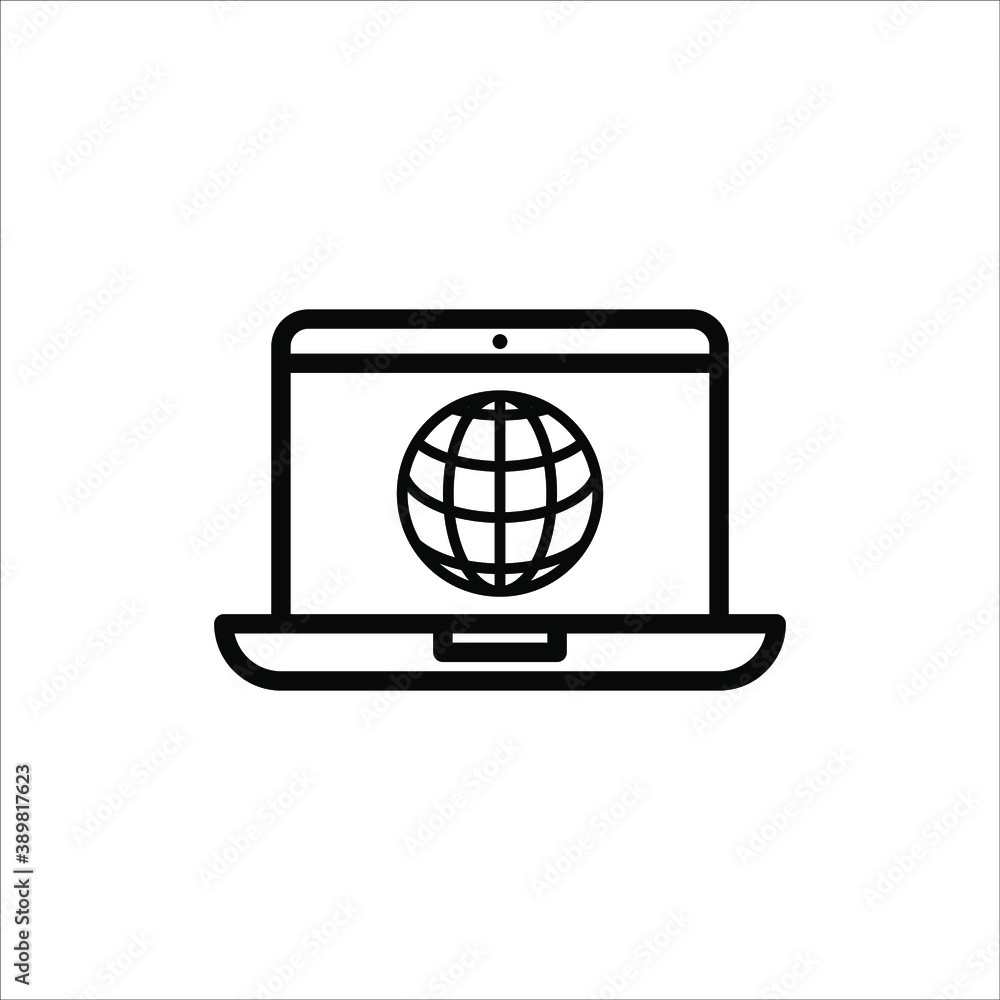 Poster laptop with pointer or cursor icon isolated. vector eps 10