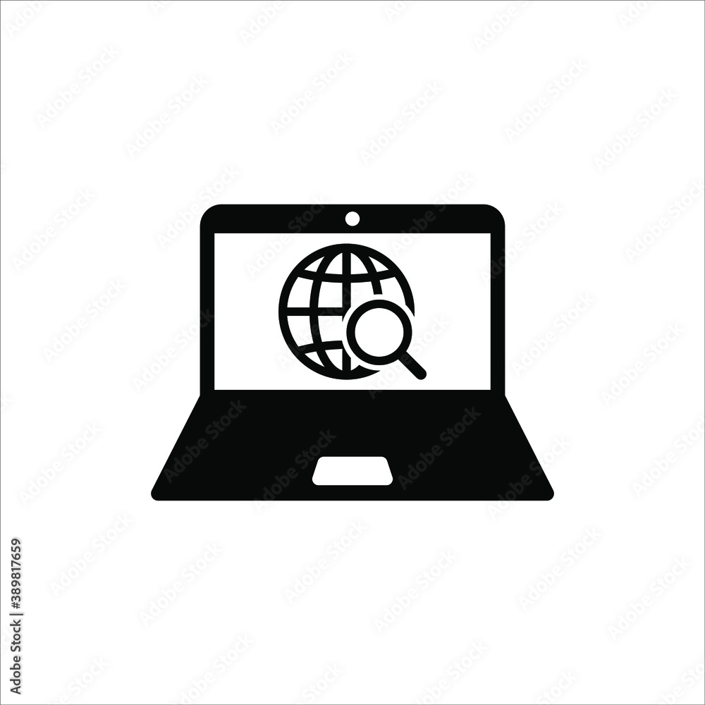 Poster laptop with pointer or cursor icon isolated. vector eps 10