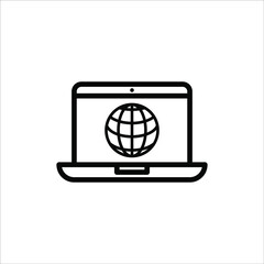 Laptop with pointer or cursor icon isolated. vector eps 10