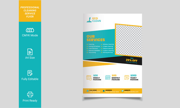 Cleaning service flyer template for company purpose