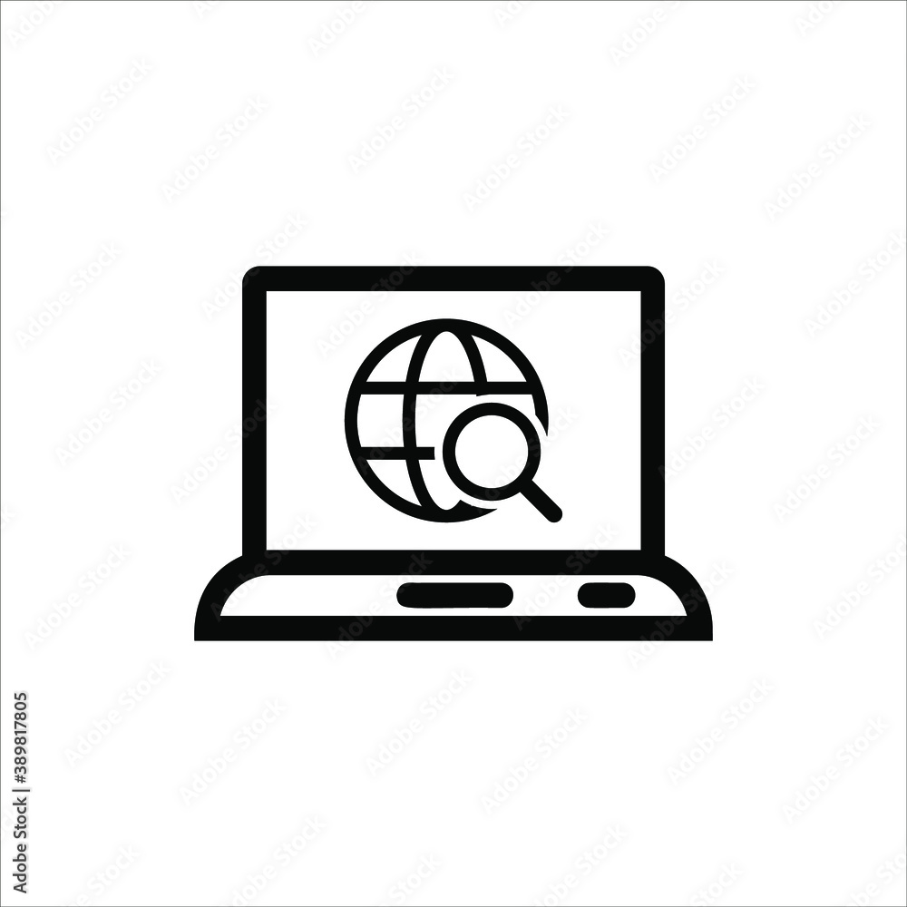 Poster laptop with pointer or cursor icon isolated. vector eps 10