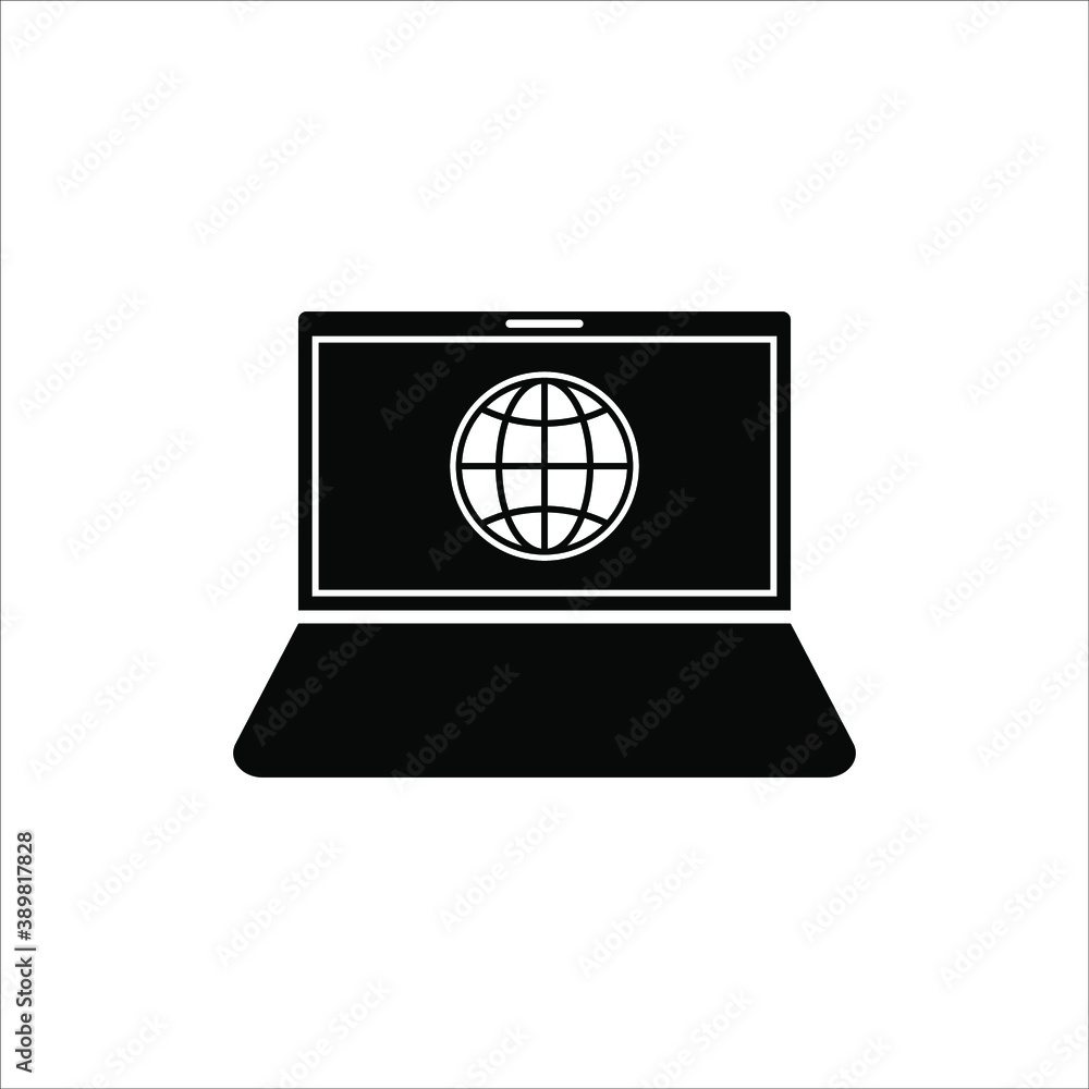 Poster laptop with pointer or cursor icon isolated. vector eps 10