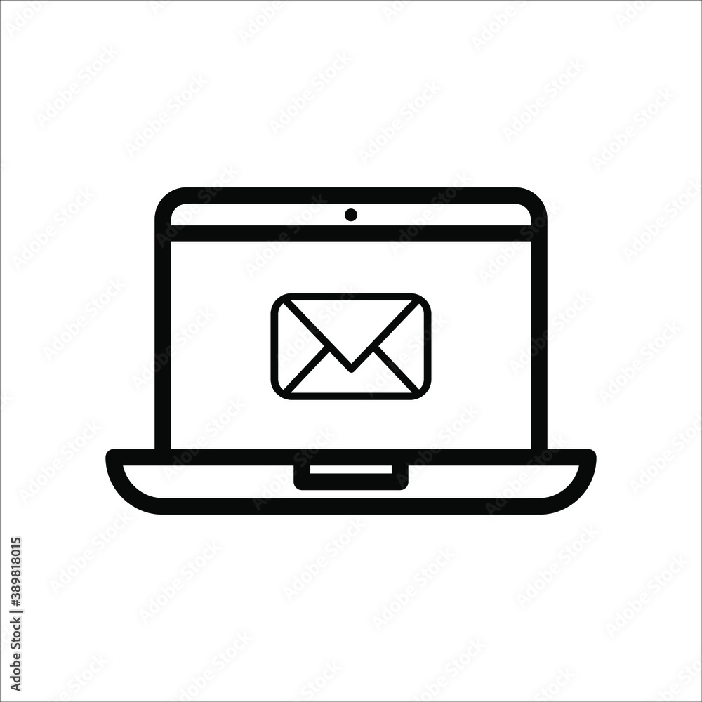 Poster laptop with pointer or cursor icon isolated. vector eps 10