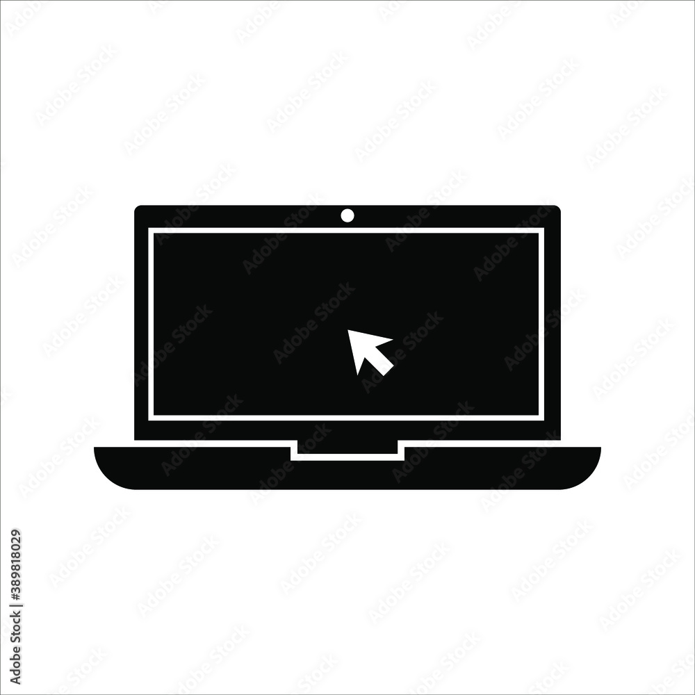 Poster laptop with pointer or cursor icon isolated. vector eps 10
