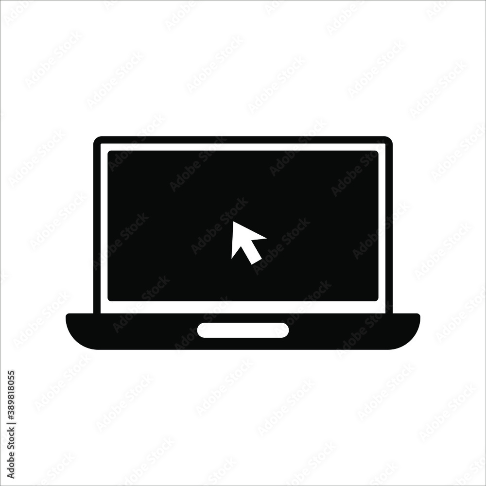 Poster laptop with pointer or cursor icon isolated. vector eps 10