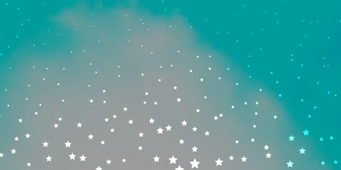Dark Blue, Green vector background with colorful stars.
