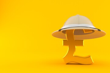 Pound currency with safari hat